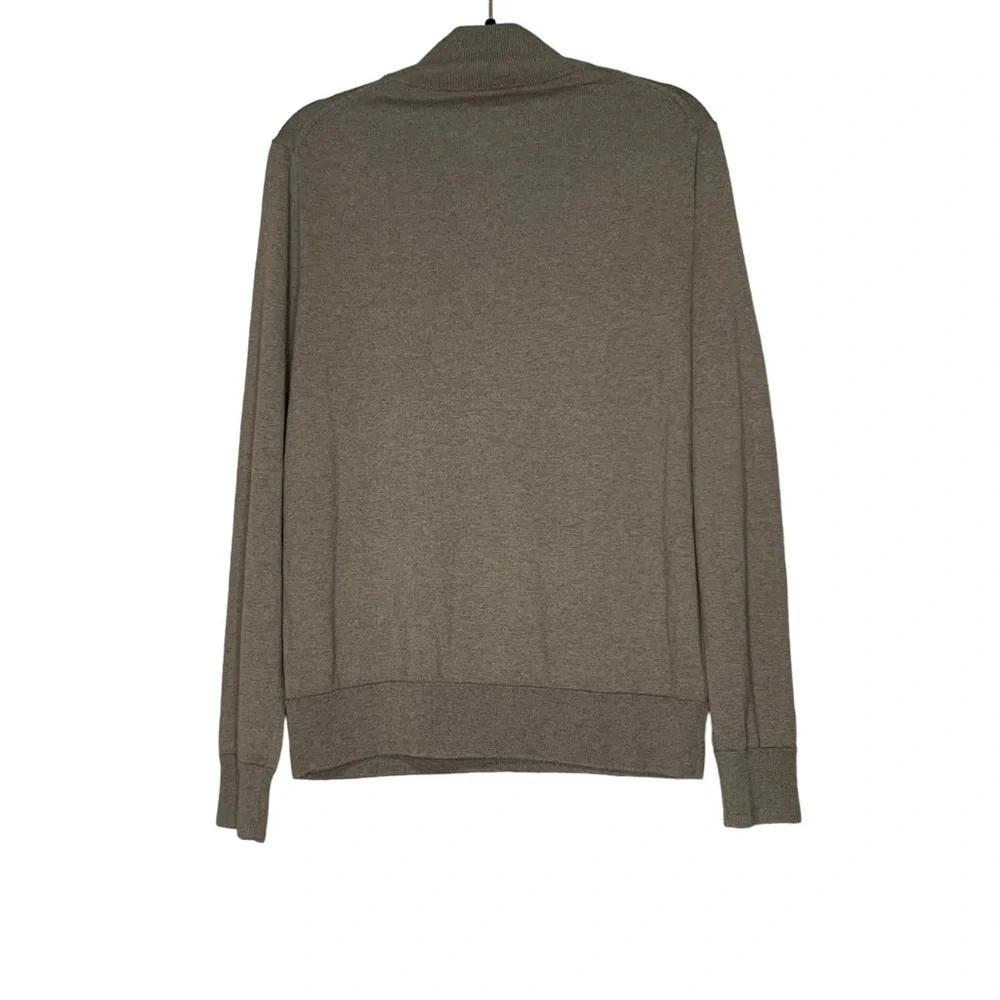 J.CREW Mercantile NWT merino Wool Blend brn grey 1/4 Zip pullover sweater Size M
